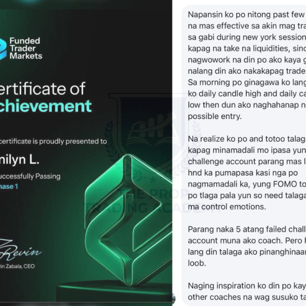 Funded trader payout proof from The Prop Trading Academy