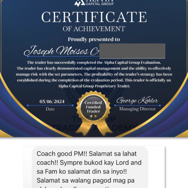 Funded trader payout proof from The Prop Trading Academy