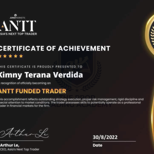 Another funded certificate by a The Prop Trading Academy student